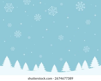 Winter landscape background vector illustration