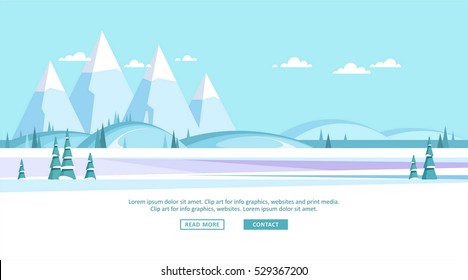 Winter landscape background. Vector illustration.