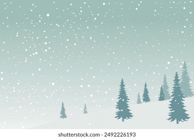 Vector de fondo de paisaje de invierno, fondo de nieve