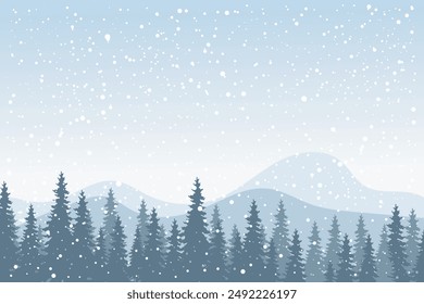 Winter Landscape background vector, snow background