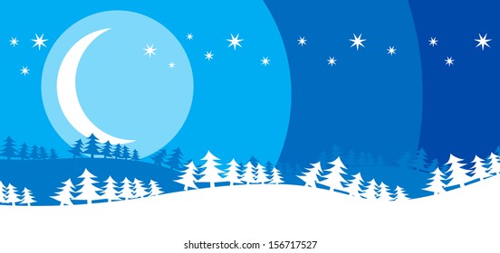 winter landscape for base congratulation for Christmas and New Year
