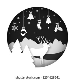 a winter landscape in a christmas ball