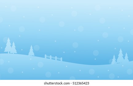 Winter landscape Christmas holiday of silhouettes