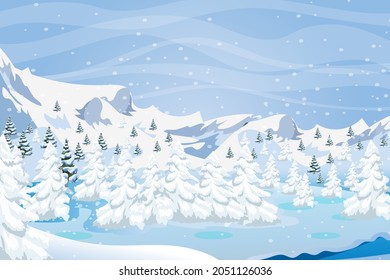 Winter landscape Christmas time vector background design
