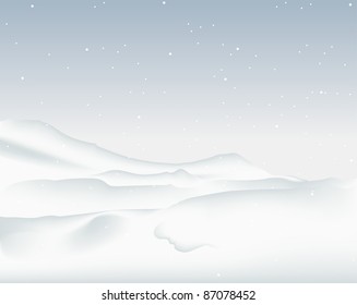 Winter Landscape - colored abstract illustration, vector