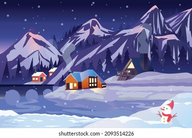 winter landscape design background illustration