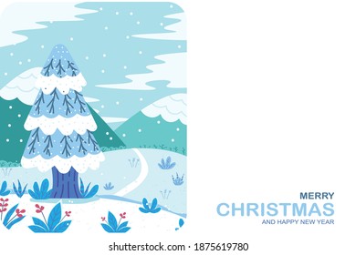 Winterlandschaft für Design-Cover, Präsentation, Einladung, Flyer, Jahresberichte, Poster und Visitenkarten.