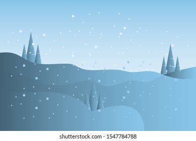 	
Winter landscape design template. Vector illustration