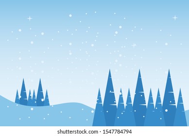 	
Winter landscape design template. Vector illustration