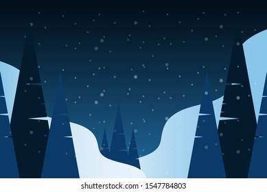 	
Winter landscape design template. Vector illustration