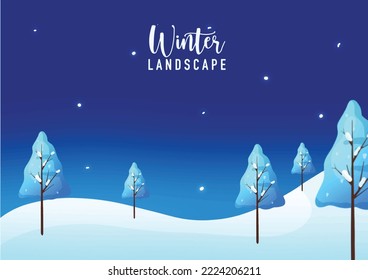 Winterlandschaftsdesign, Vektorfarbiger Hintergrund