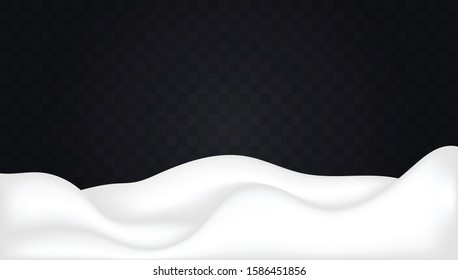 Winter landscape with falling christmas shining beautiful snow. vector.
Snowy landscape isolated on dark transparent background. Vector illustration of winter decoration. Snow background. 