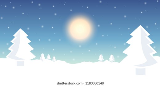 winter landscape firs in the snow background vector illustration EPS10