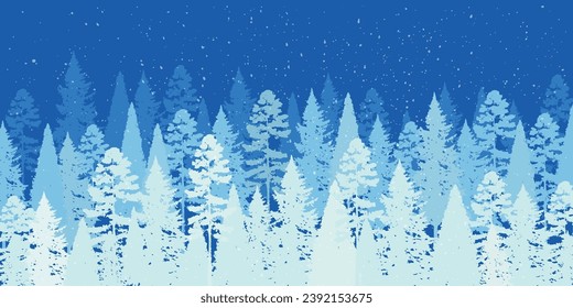 El paisaje invernal. Bosque de invierno. Fondo de invierno. Vector.