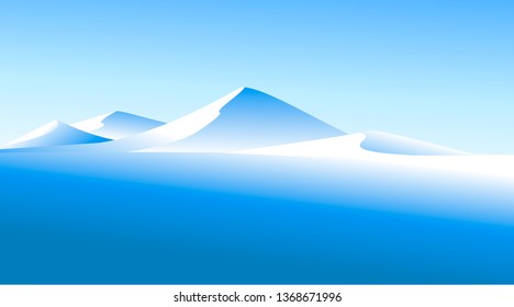 Winter landscape with high mountains