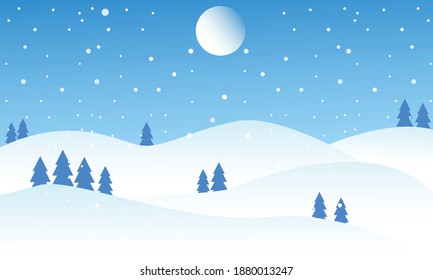 Vector Illustration Winter Cartoon Mountains Landscape Stock Vector ...