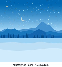 Winter landscape january month. Season banner for calendar pages cover baner poster. Minimal trendy style isolated vector
