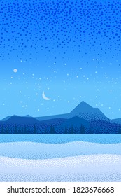 Winter landscape january month. Season banner for calendar pages cover baner poster. Minimal trendy style isolated vector