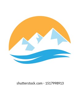 Mountain Ocean Logo Icon Illustration Stock Vector (Royalty Free ...