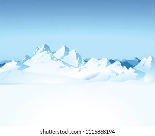 Winter landscape in the mountains