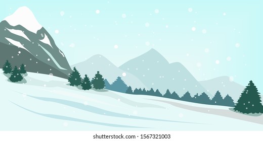 Winter landscape in the mountains
