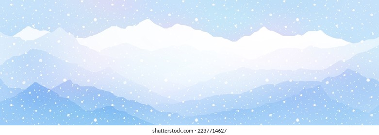Winterlandschaft, Berge bei Sonnenuntergang, Panoramablick