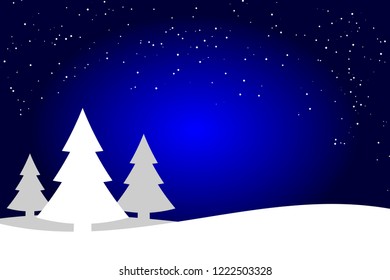 winter landscape on a blue background