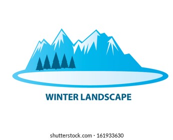 Winter landscape sign. 