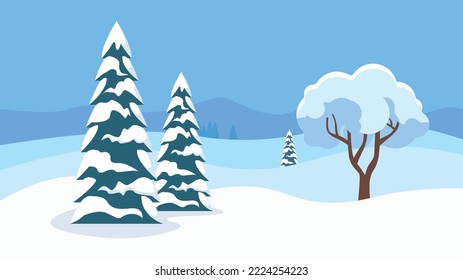 El paisaje invernal. árboles cubiertos de nieve en invierno