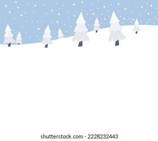 Winter landscape with snow. Flat illustration.
