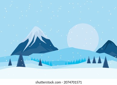 winter landscape with snow scene