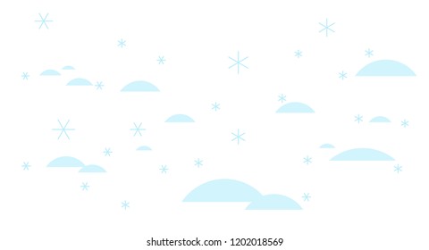 Winter landscape. Snow and snowdrift. Background for Christmas greeting card

