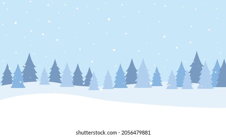 Winter landscape with snow and tree