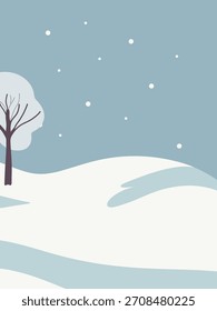 Winterlandschaft mit Schnee und Baum