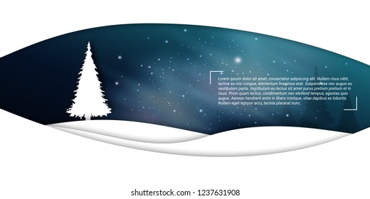 Winter landscape. Snowing. Vector illustration with place for text