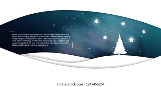 Winter landscape. Snowing. Vector illustration with place for text