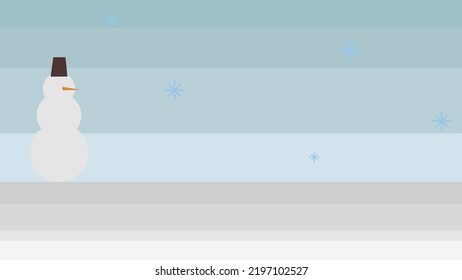 Winter landscape with a snowman. Vector