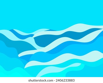 Winter landscape with snowy hills. Mountain landscape in flat style, winter cold weather. View of the snowy hills. Design for posters, travel agencies and promotional items. Vector illustration