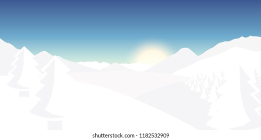 winter landscape snowy mountains background vector illustration EPS10