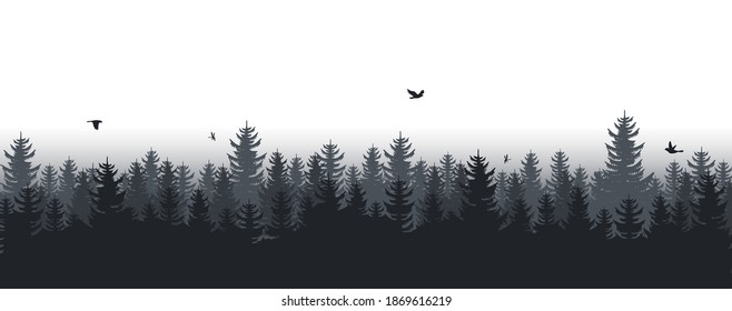 Winter landscape with tree and mountain for Christmas background