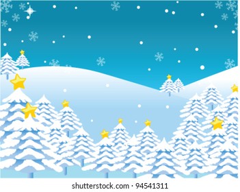 winter landscape with trees