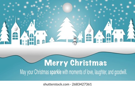 winter landscape with trees Christmas’s card