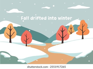 winter landscape with trees illustration
