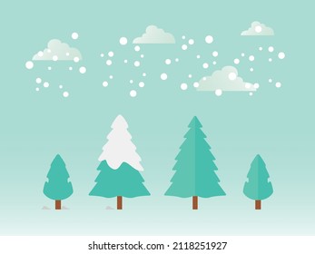 winter landscape with trees and snow