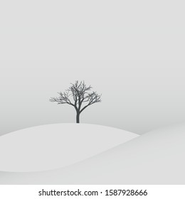 winter landscape trees in the snow background