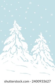 Winterlandschaft mit Bäumen unter Schnee