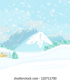  winter landscape - vector