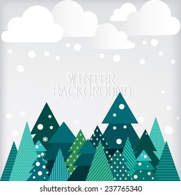 Winter landscape. Vector background. 