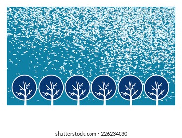 Winter landscape vector design