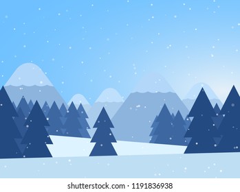 Winter landscape. Vector illustration